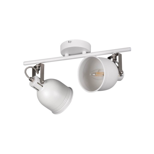 Kanlux Wand-Deckenleuchte DERATO E14 Weiß/Silberfarben 2x 35643