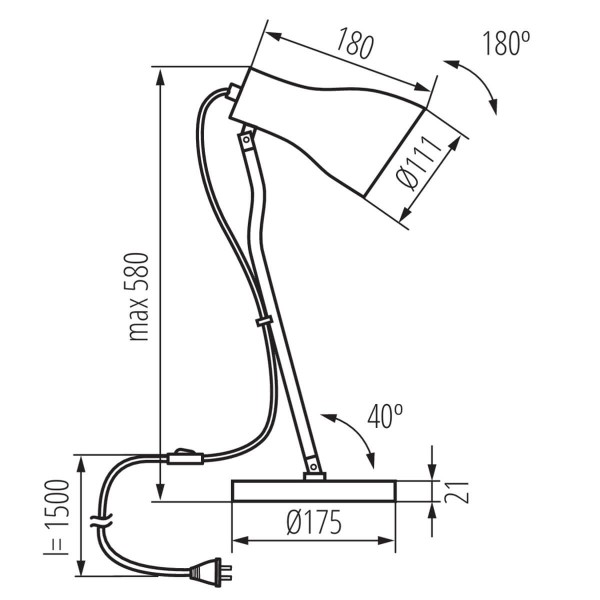 Kanlux Tischleuchte JUSI E27 E27 Weiß 36270