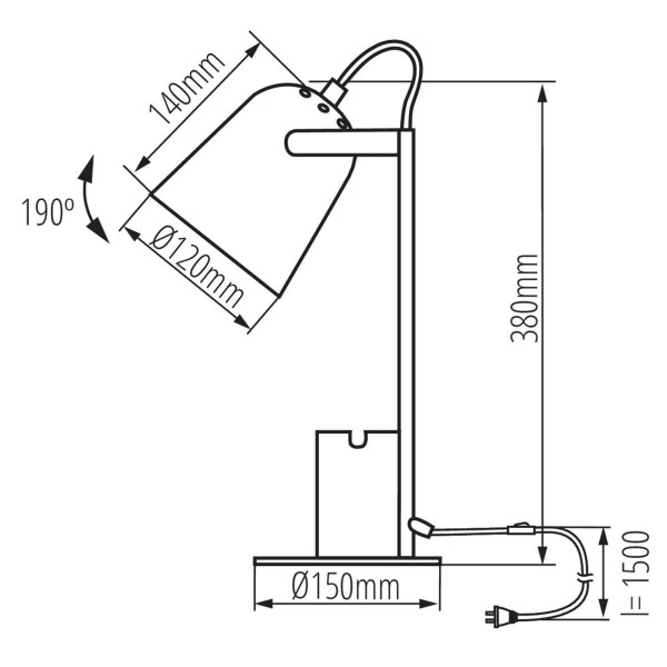 Kanlux Schreibtischleuchte RAIBO E27 E27 Blau 36282