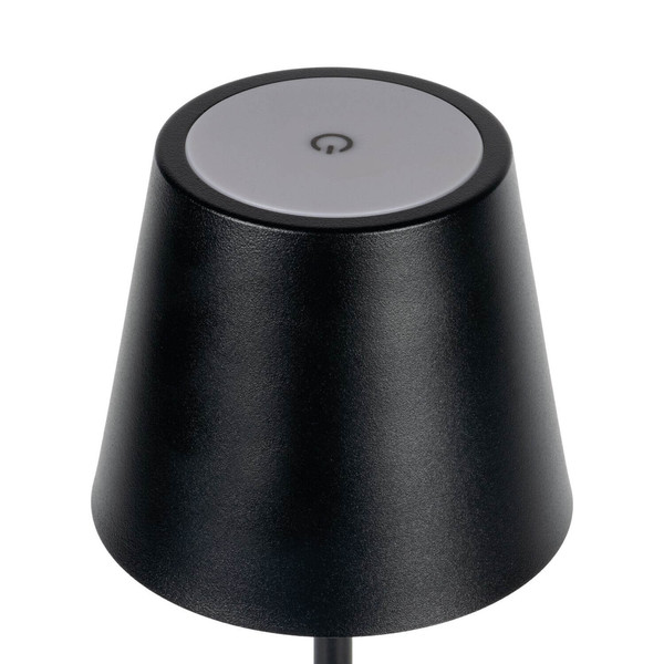 Kanlux LED Tischleuchte Inita 1,2W warmweiss 3000K Akku IP54 Schwarz Metall Ø11cm 36327
