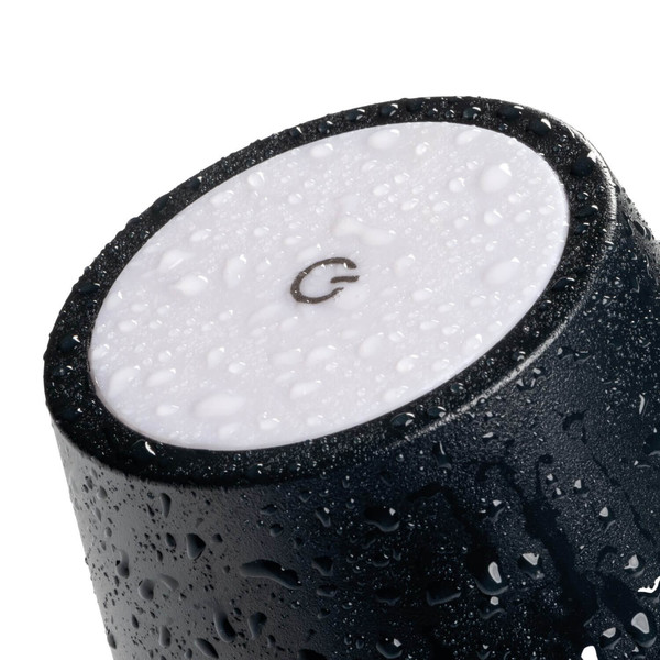 Kanlux LED Tischleuchte Inita 1,2W warmweiss 3000K Akku IP54 Schwarz Metall Ø11cm 36327