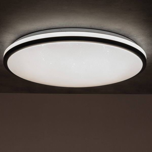 Kanlux LED Deckenleuchte Arvos 37W CCT warm-/tageslichtweiss 3000-6500K Fernbedienung Schwarz Stahl Ø50cm 37329