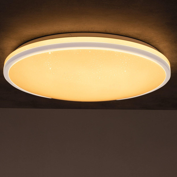 Kanlux LED Deckenleuchte Arvos 37W CCT warm-/tageslichtweiss 3000-6500K Fernbedienung Weiß Stahl Ø50cm 37332
