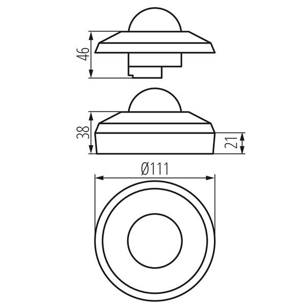 Kanlux Bewegungsmelder Sento PIR Decke IP44 Schwarz 37367