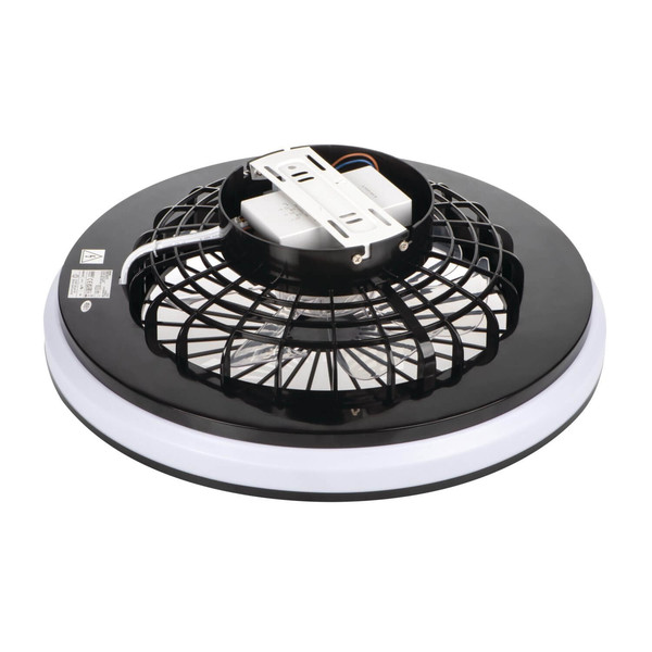 Kanlux LED Deckenleuchte mit Ventilator Plave 48W CCT warm-/neutral-/tageslichtweiss 3000K/4000K/6500K Fernbedienung Schwarz Weiß Ø48,5cm 38033