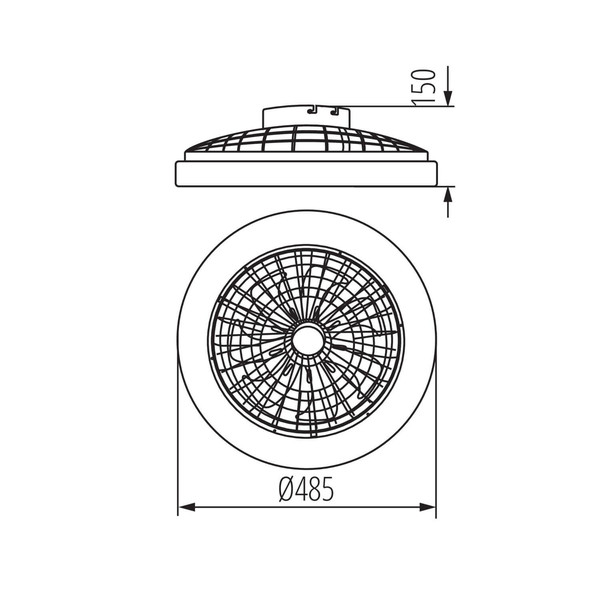 Kanlux LED Deckenleuchte mit Ventilator Plave 48W RGB + CCT 3000-6500K Fernbedienung Schwarz Weiß Ø48,5cm 38034