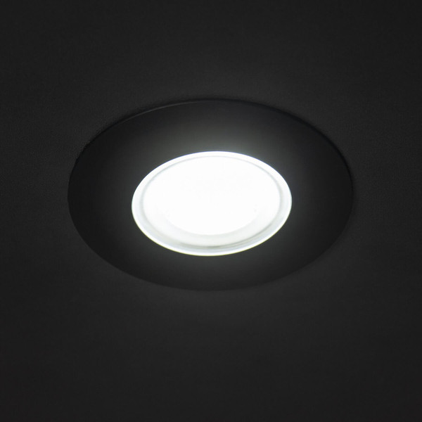 Kanlux LED Downlight Fizu 5,5W CCT warm-/neutral-/tageslichtweiss 3000K/4000K/6500K IP65 Schwarz Ø8cm 38269