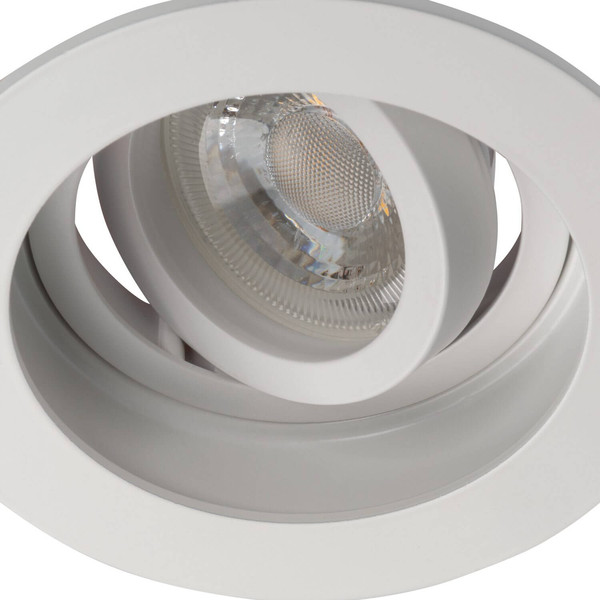 Kanlux Einbaurahmen Aret GU10/GU5,3 Weiß Aluminium Ø10cm 38361