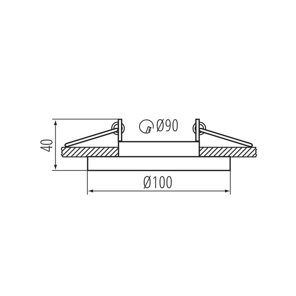 Kanlux Einbaurahmen Aret GU10/GU5,3 Schwarz Aluminium Ø10cm 38362