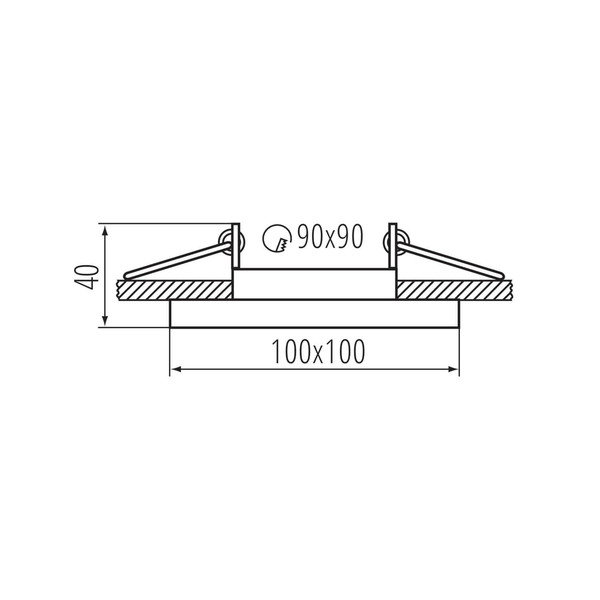 Kanlux Einbaurahmen Aret GU10/GU5,3 Schwarz Aluminium 10x10cm 38365