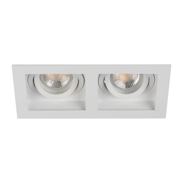 Kanlux Einbaurahmen Aret 2-flammig 2xGU10/GU5,3 Weiß Aluminium 18,5x10cm 38367