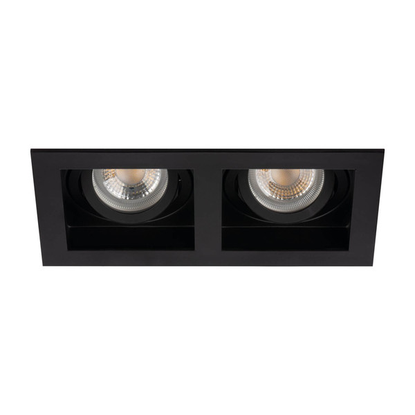 Kanlux Einbaurahmen Aret 2-flammig 2xGU10/GU5,3 Schwarz Aluminium 18,5x10cm 38368