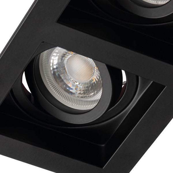 Kanlux Einbaurahmen Aret 2-flammig 2xGU10/GU5,3 Schwarz Aluminium 18,5x10cm 38368