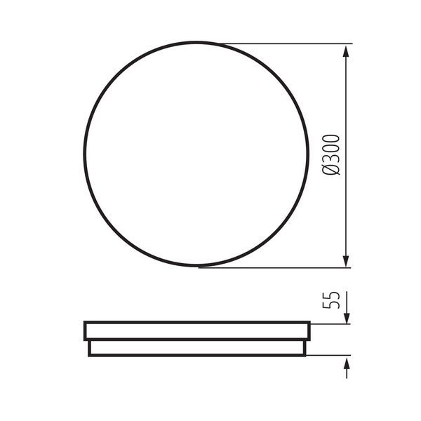 Kanlux LED Deckenleuchte Beno 30W CCT warm-/neutral-/tageslichtweiss 3000K/4000K/6500K IP65 Schwarz Ø30cm 38385