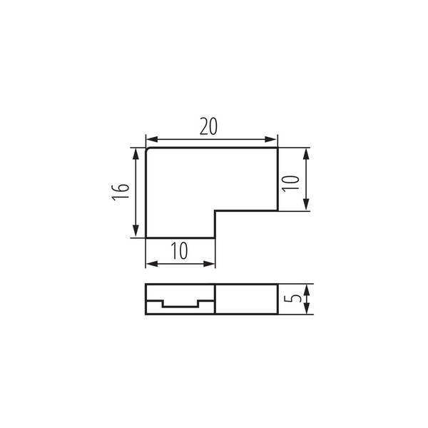 Kanlux 2x Verbinder für LED Streifen einfarbig 8mm L-Form 38479