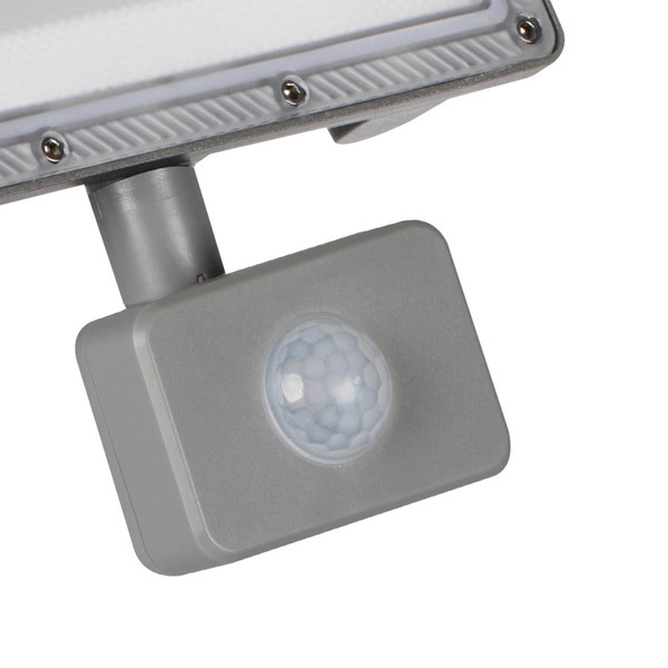 Kanlux LED Fluter Acete 50W CCT warm-/neutral-/tageslichtweiss 3000K/4000K/6500K Bewegungsmelder IP44 Grau Aluminium 38498