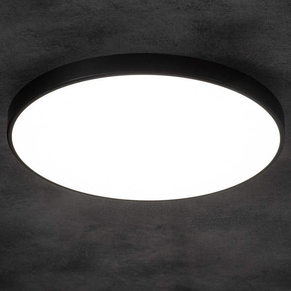 Kanlux LED Deckenleuchte S Plafon 20W CCT warm-/tageslichtweiss 3000-6500K dimmbar WLAN App Schwarz Ø39cm 38610