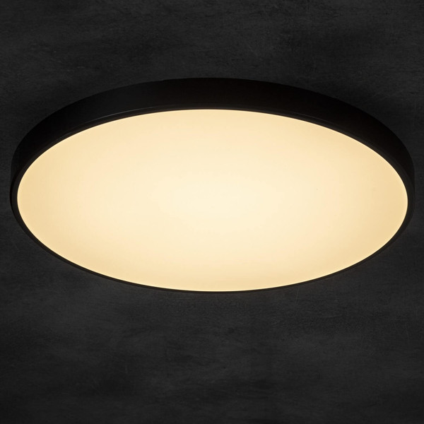 Kanlux LED Deckenleuchte S Plafon 20W CCT warm-/tageslichtweiss 3000-6500K dimmbar WLAN App Schwarz Ø39cm 38610