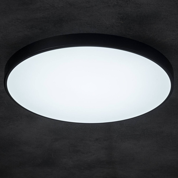 Kanlux LED Deckenleuchte S Plafon 20W CCT warm-/tageslichtweiss 3000-6500K dimmbar WLAN App Schwarz Ø39cm 38610