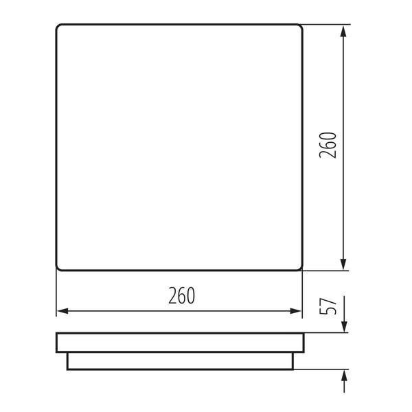 Kanlux LED Deckenleuchte Beno eckig 30W einstellbar CCT warm-/neutralweiss 3000K/3500K/4000K IP65 Weiß 26x26cm 38782