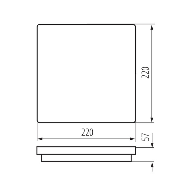 Kanlux LED Deckenleuchte Beno eckig 18W einstellbar CCT warm-/neutralweiss 3000K/3500K/4000K IP65 Graphit 22x22cm 38787