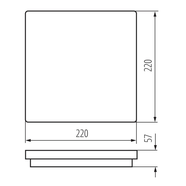 Kanlux LED Deckenleuchte Beno eckig 18W einstellbar CCT warm-/neutralweiss 3000K/3500K/4000K Bewegungsmelder IP65 Graphit 22x22cm 38788