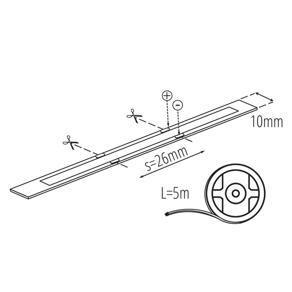 Kanlux LED Streifen 5m LCOB 14W/m 12V CCT warm-/tageslichtweiss 2700-6500K 90Ra dimmbar IP65 10mm 38912