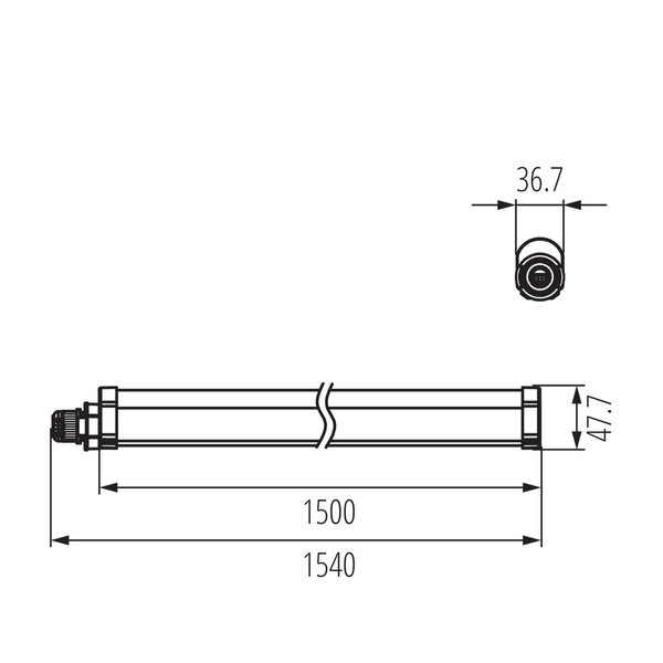 Kanlux LED Feuchtraumleuchte TP Slim 50W neutralweiss 4000K IP65 Weiß 154cm 38941