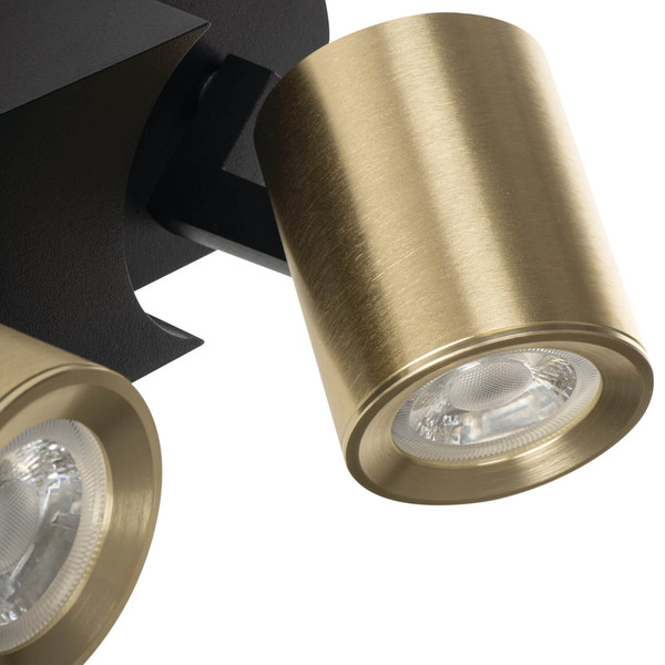 Kanlux Deckenstrahler Laurin 2-flammig 2xGU10 Schwarz Gold Aluminium 38961