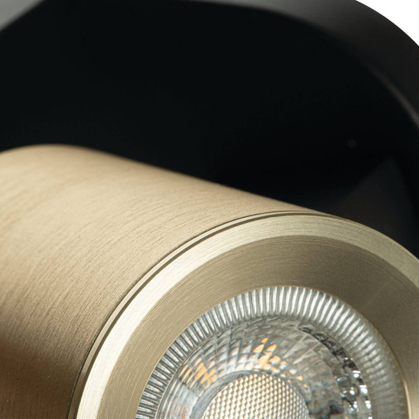 Kanlux Deckenstrahler Laurin 3-flammig 3xGU10 Schwarz Gold Aluminium Ø22cm 38963