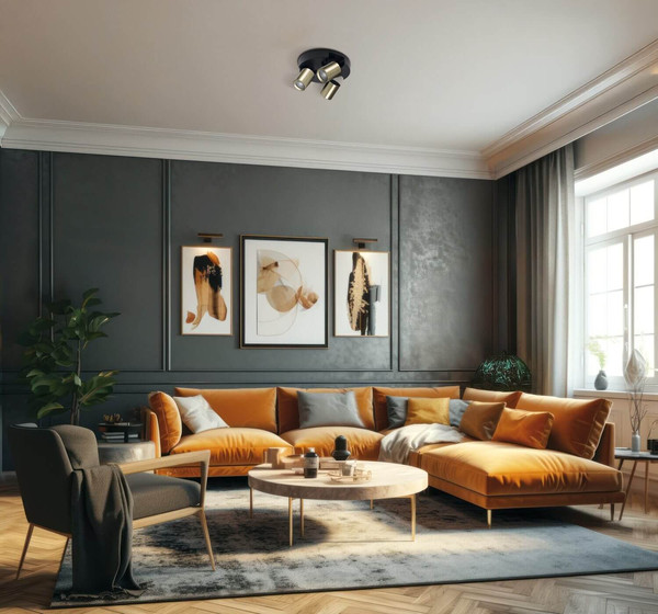 Kanlux Deckenstrahler Laurin GU10 Weiß Gold Aluminium 38964