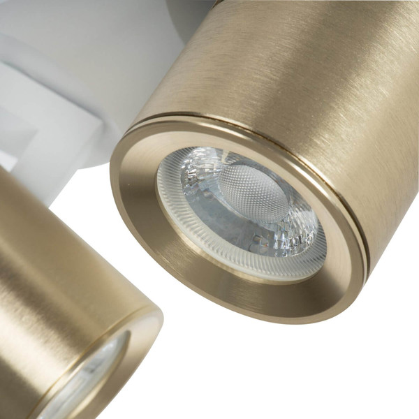Kanlux Deckenstrahler Laurin 2-flammig 2xGU10 Weiß Gold Aluminium 38965