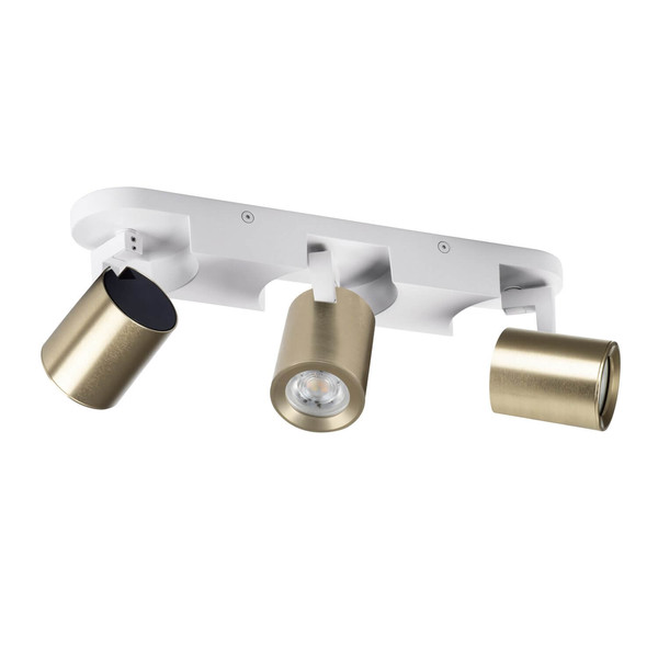 Kanlux Deckenstrahler Laurin 3-flammig 3xGU10 Weiß Gold Aluminium 33,5cm 38966