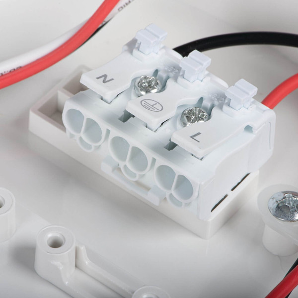 Kanlux LED Deckenleuchte Daber 20W einstellbar CCT warm-/neutralweiss 3000K/3500K/4000K Bewegungsmelder IP66 Weiß Ø30cm 39025