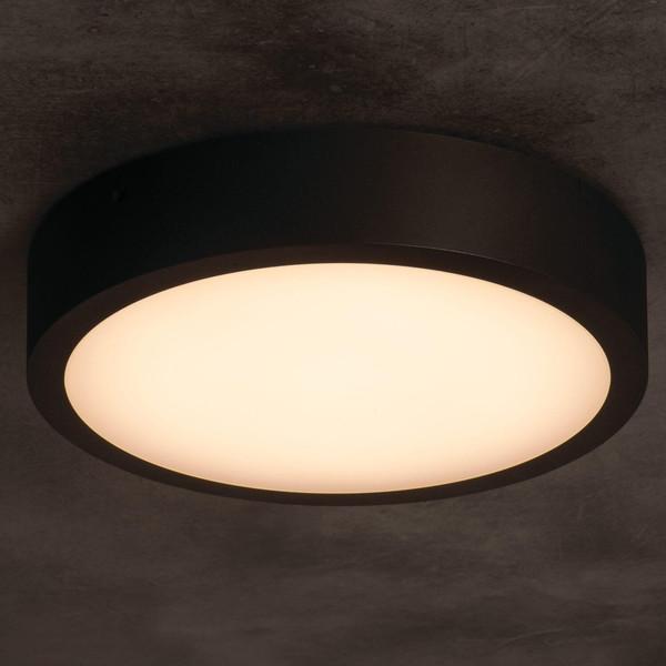 Kanlux LED Deckenleuchte Daber 20W einstellbar CCT warm-/neutralweiss 3000K/3500K/4000K IP66 Schwarz Ø30cm 39026