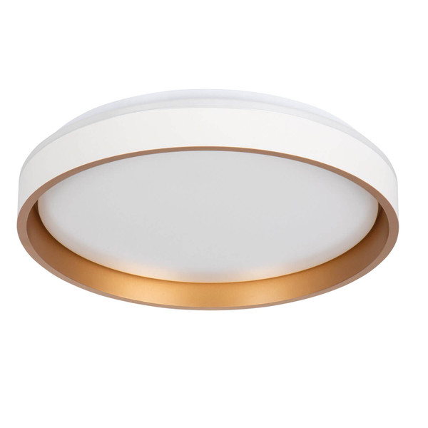 Kanlux LED Deckenleuchte Soln 25W CCT warm-/tageslichtweiss 2700-6500K 90Ra dimmbar Fernbedienung Weiß Gold Metall Ø38cm 39110