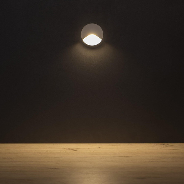 Kanlux LED Wandeinbauleuchte Exin 2,5W warmweiss 3000K IP65 Weiß Aluminium Ø8cm 39120