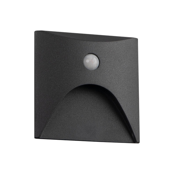 Kanlux LED Wandeinbauleuchte Exin 2,5W warmweiss 3000K Bewegungsmelder IP65 Grau Aluminium 39131
