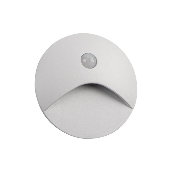 Kanlux LED Wandeinbauleuchte Exin 2,5W neutralweiss 4000K Bewegungsmelder IP65 Weiß Aluminium Ø8cm 39135
