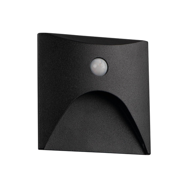 Kanlux LED Wandeinbauleuchte Exin 2,5W neutralweiss 4000K Bewegungsmelder IP65 Schwarz Aluminium 39142