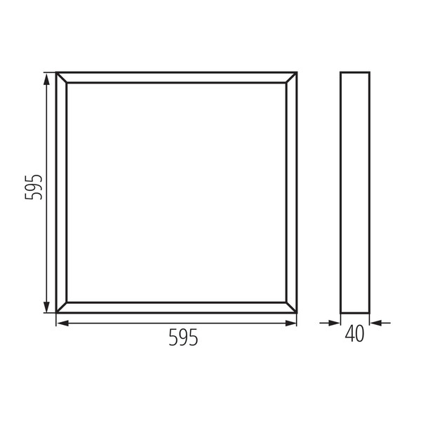 Kanlux LED Panel Aufbau Blingo 34W neutralweiss 4000K 90Ra UGR19 Weiß Stahl 59,5x59,5cm 39172