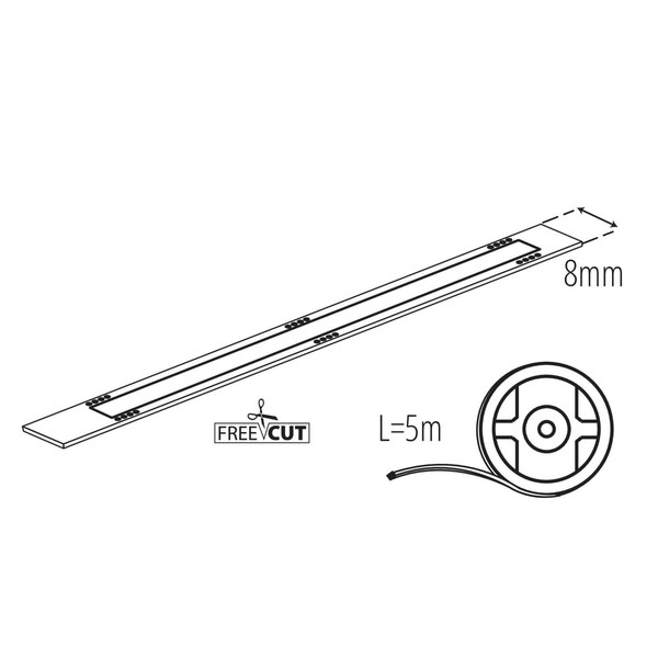 Kanlux LED Streifen 5m LCOB 12W/m 12V neutralweiss 4000K 90Ra dimmbar 8mm 39432