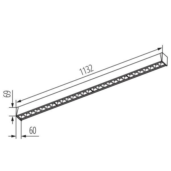 Kanlux LED Langfeldleuchte Arborea 24W warmweiss 3000K Raster Holzoptik golden Stahl 114cm 39478