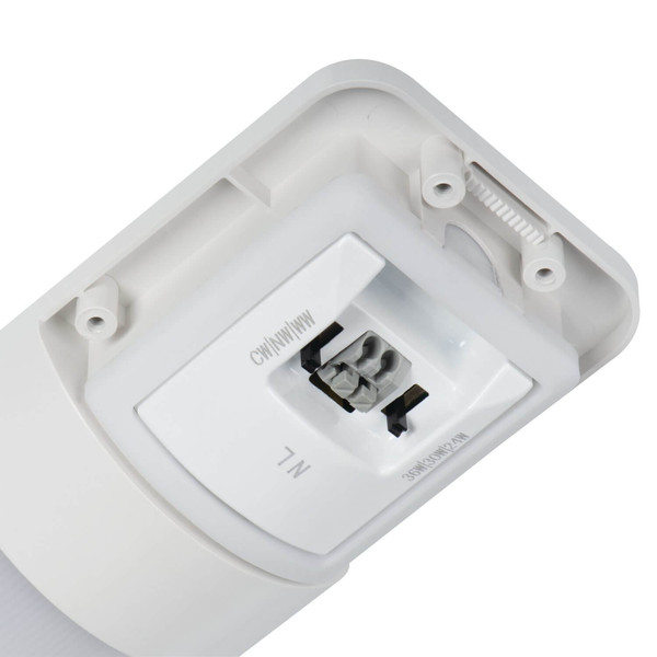 Kanlux LED Langfeldleuchte Noben 36W einstellbar CCT warm-/neutral-/tageslichtweiss 3000K/4000K/6500K IP54 Weiß 120cm 39500