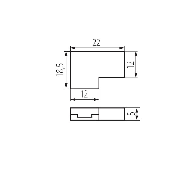Kanlux Verbinder für LED Streifen einfarbig 10mm L-Form 39533