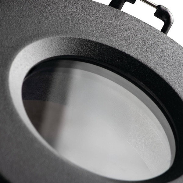 Kanlux Einbaurahmen Talu GU10/GU5,3 IP44 Schwarz Aluminium Ø8cm 39541