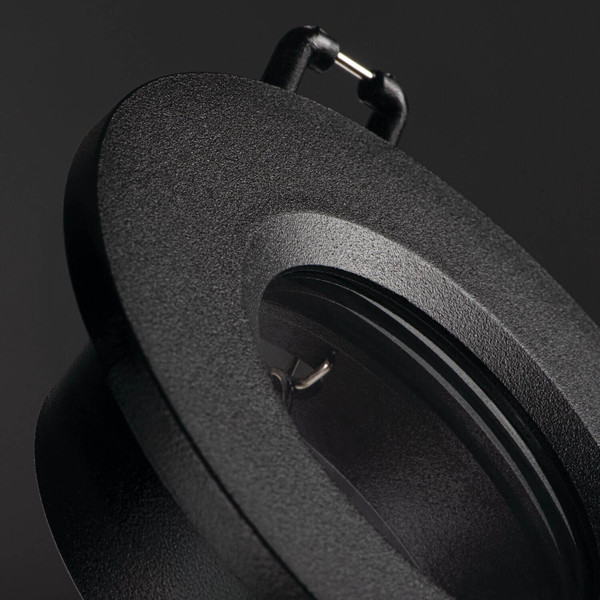 Kanlux Einbaurahmen Talu GU10/GU5,3 IP44 Schwarz Aluminium Ø8cm 39541