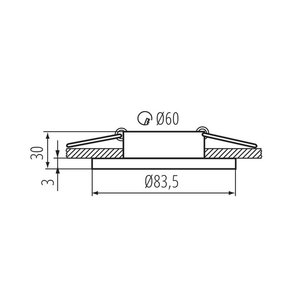 Kanlux Einbaurahmen Talu GU10/GU5,3 IP44 Schwarz Aluminium Ø8cm 39541