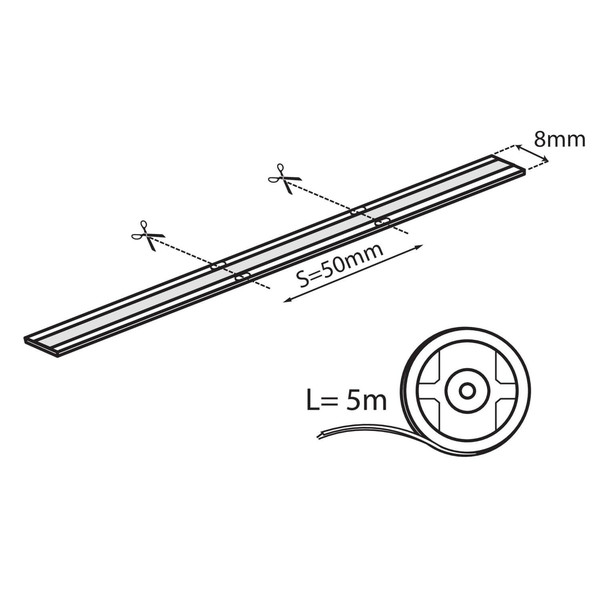 Kanlux LED Streifen 5m LCOB 10,5W/m 24V blau IP65 8mm 39784