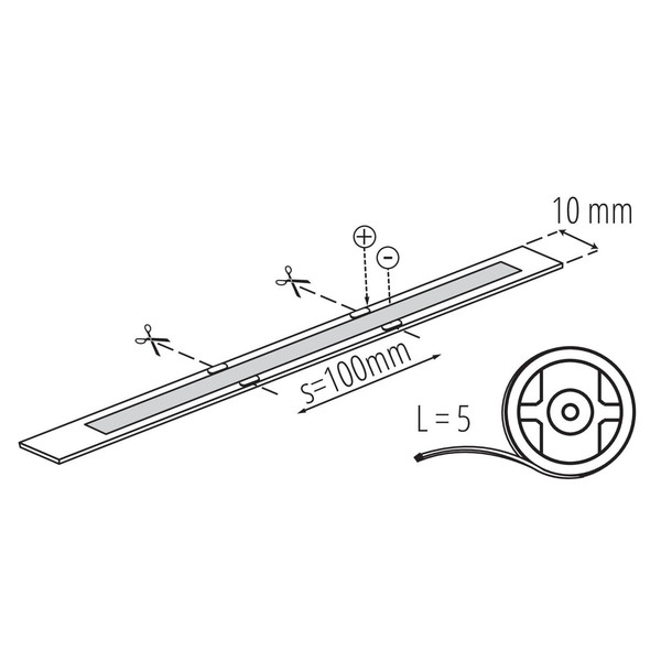 Kanlux LED Streifen 5m LCOB 11W/m 24V tageslichtweiss 6500K 90Ra dimmbar IP65 10mm 39791